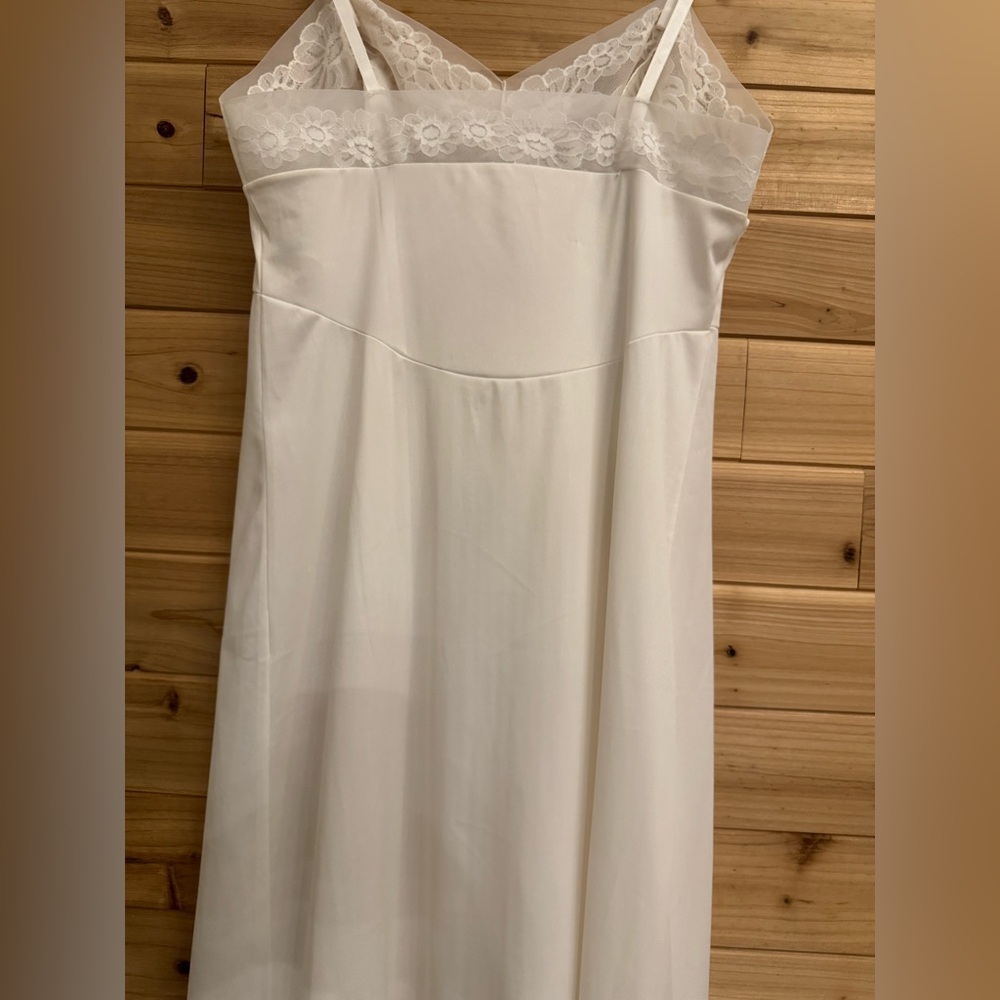 Vintage Small Soft Romantic Mesh Floral Lace Slip Dress Wedding Bridal Coquette - Picture 7 of 10